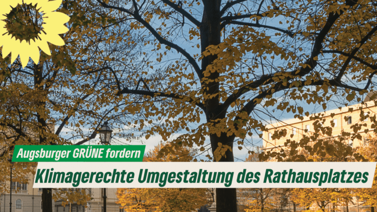 Augsburger GRÜNE fordern eine klimafreundliche Umgestaltung des Rathausplatzes – Priorisierung und Beschleunigung von Maßnahmen zur Begrünung und Klimaanpassung